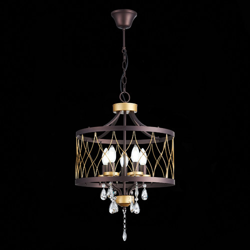 SL789.423.05 Люстра подвесная ST-Luce Темный кофе, Золото/Темный кофе, Золото, Прозрачный E14 5*60W GRASSО