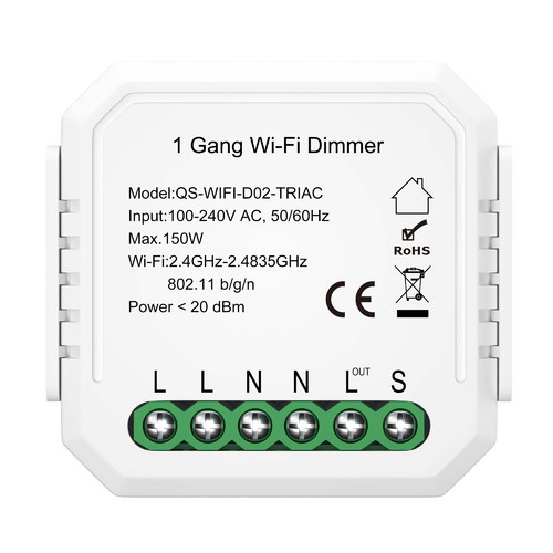 ST9000.500.01C WI-FI реле 1 канал,250W, IP20, L46xW46xH18, 230V, Белый AROUND
