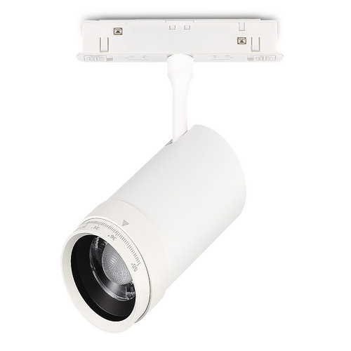 ST357.536.12 Магнитный трековый светильник ZOOM Белый LED 1*12W 3000K Lm Ra90 10-55° IP20 D50xH160 4 SKYLINE 48