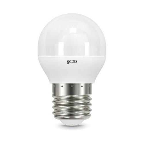 105102207 Лампа Gauss LED Шар E27 6.5W 550lm 4100K 1/10/100