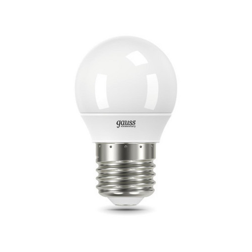 53216T Лампа Gauss LED Elementary Шар 6W E27 2700K 1/40 (3 лампы в упаковке)