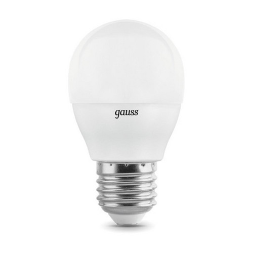 105102107-S Лампа Gauss Шар 7W 520lm 3000K Е27 шаг. диммирование LED 1/10/100