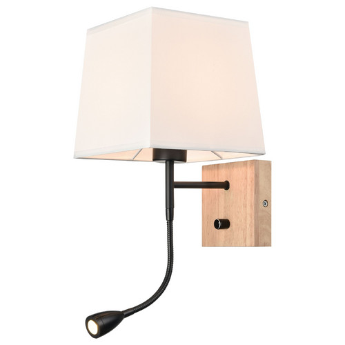 267-711-02 VELANTE Деревянный стиль светильник настенный E27, 1x40W + LED, 1x1W
