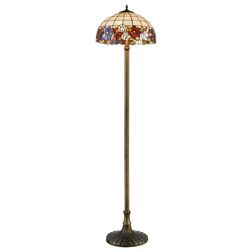 813-805-02 VELANTE Стиль Tiffany светильник напольный, E27, 2x60W