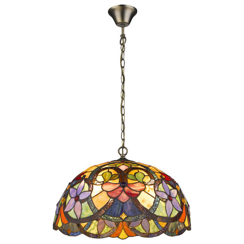 818-806-03 VELANTE Стиль Tiffany светильник подвесной, E27, 3x60W