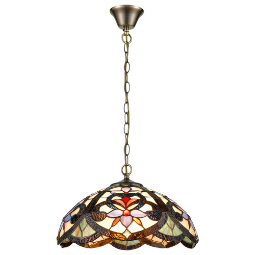 826-806-02 VELANTE Стиль Tiffany светильник подвесной, E27, 2x60W