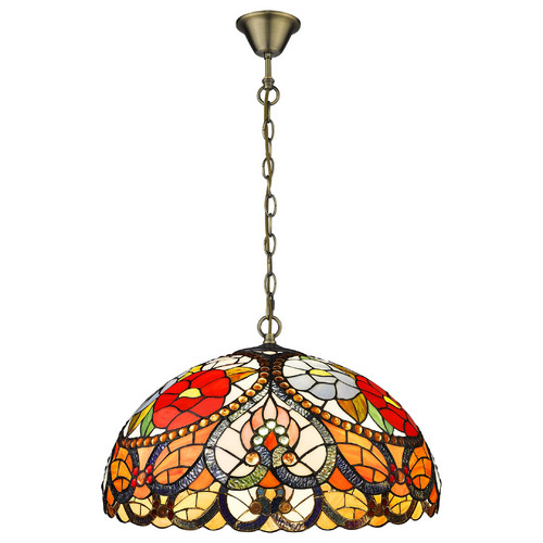 827-806-03 VELANTE Стиль Tiffany светильник подвесной, E27, 3x60W