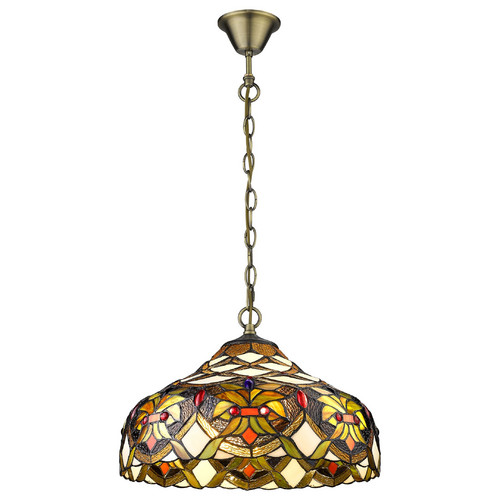 831-806-02 VELANTE Стиль Tiffany светильник подвесной, E27, 2x60W