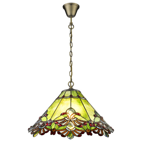 863-826-02 VELANTE Стиль Tiffany светильник подвесной, E27, 2x40W