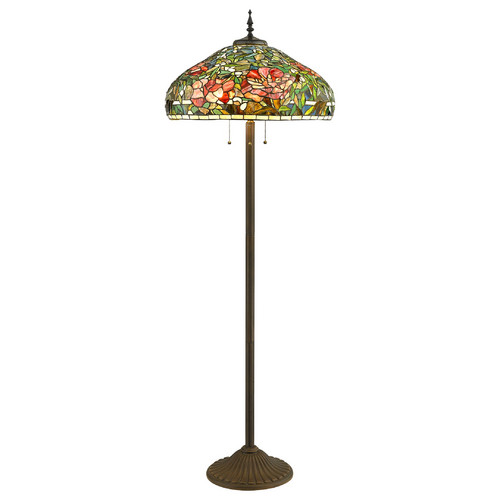868-805-03 VELANTE Стиль Tiffany светильник напольный, E27, 3x60W