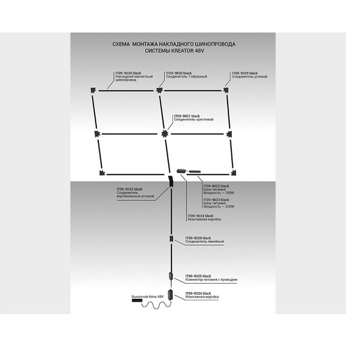 IT09-9029 black соединитель угловой