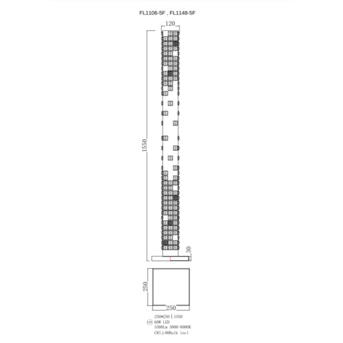 Торшер Elegance Gold FL1106-5F (FL1106-5F)