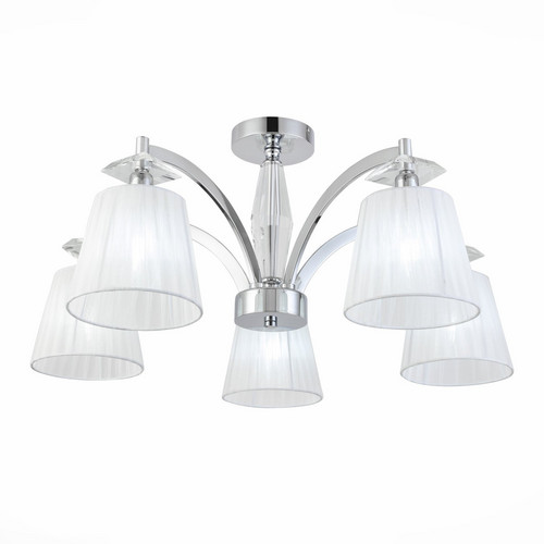 Уценка SL1756.102.05 Светильник потолочный ST-Luce Хром/Светло-серый E14 5*40W BELLO