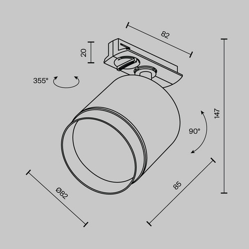 Трековый светильник Technical TR088-1-GX53-MG