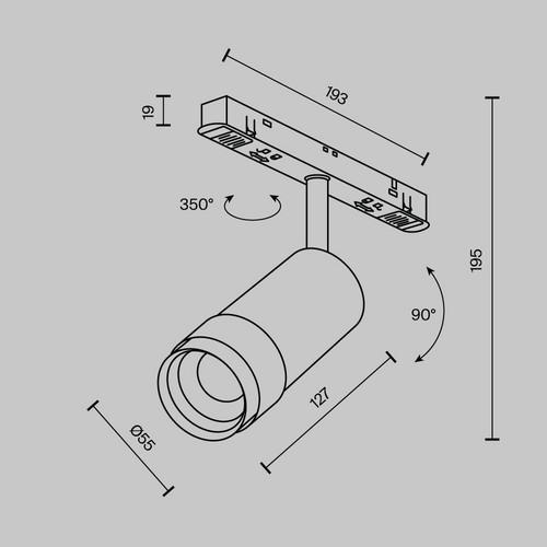 Трековый светильник Technical TR212-4-12WTW-DD2-Z-W
