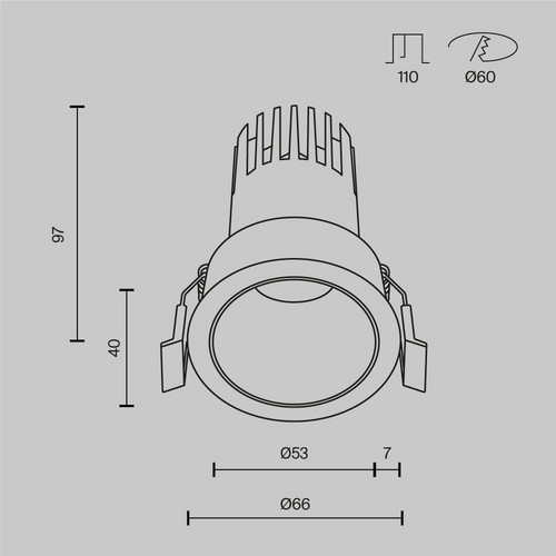 Встраиваемый светильник Technical DL116-10W-2.7K-B