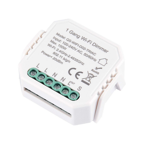 ST9000.500.01CZIGB Zigb диммируемое реле 1 канал, 150W, IP20, L46xW46xH18, 230V, Белый AROUND