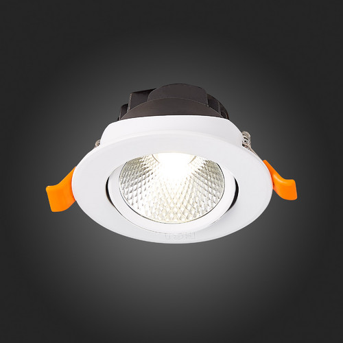 ST211.538.06.24 Св-к встр. Белый LED 1*6W 3000K 480Lm Ra80 24° IP20 D86xH50 220-240V Встраиваемые светильники