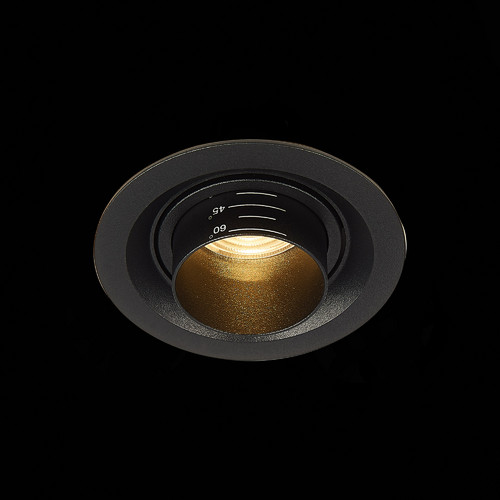 ST701.438.07 Св-к встр. Zoom Черный LED 1*7W 3000K 560Lm Ra 15°-60° IP20 D90xH65 170-240V Встраиваемые светильники