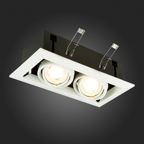 ST250.558.02 Св-к встр. Черный, Белый GU10 2*50W  IP20 L245xW126xH70 220V Без ламп Встраиваемые светильники