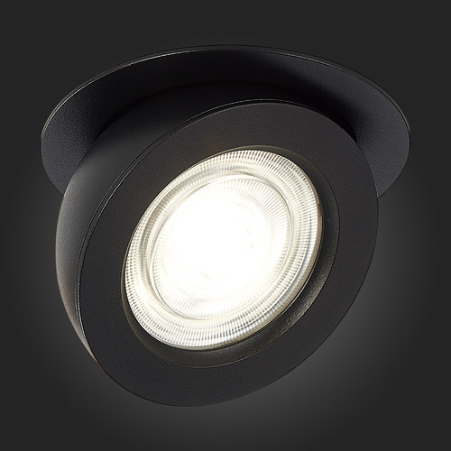ST654.438.10 Св-к встр. Черный LED 1*10W 3000K 850Lm Ra>90 38° IP20 D109xH60 180-240V Встраиваемые светильники