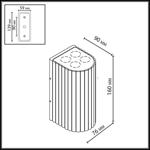 7127/14WL NATURE ODL25 Фасадный светильник черный/металл IP54 LED 15W 10°  220-240V GLENN