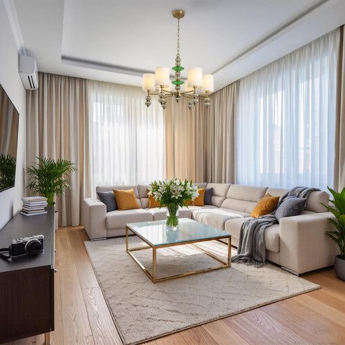 8337/6 MODERNI бронза/белый/зеленый, металл/стекло/текстиль Люстра E14 6*40W 220V ILMIRA