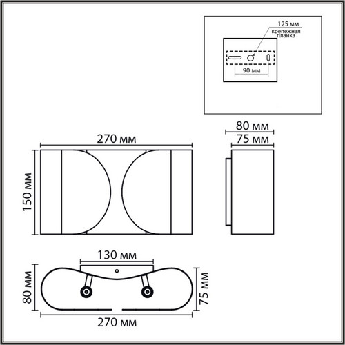 8390/2W MODERNI LN золото, металл Бра G9 2*20W 220V OLVE