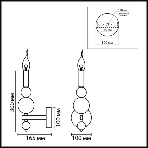 8107/1W MODERNI LN26 никель, металл Бра E14 1*40W 220V NANA