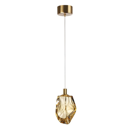 7111/4LC L-VISION ODL25 Подвесной светильник  бронзовый/янтарное стекло/металл IP20 LED 4W 300Лм 3000K 200° 220V GEMME