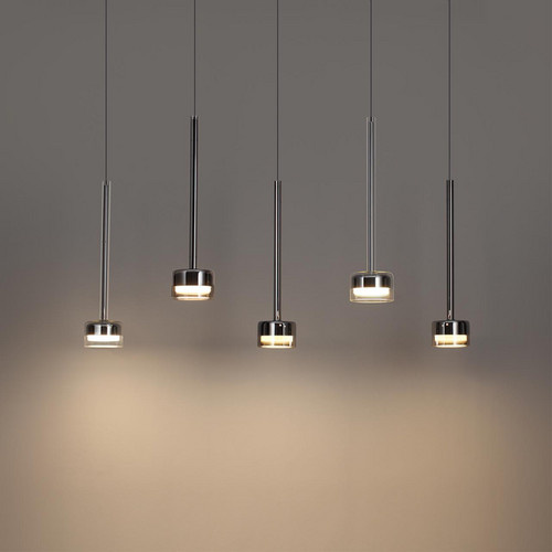 7151/10L HIGHTECH ODL26 Подвесной светильник хром/ прозрачное стекло/металл IP20 LED 10W 3000K 220V LASLO