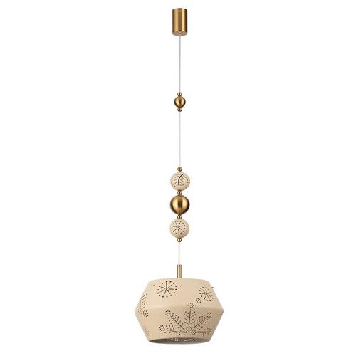 5444/1A PENDANT ODL_EX26 бежевый/античная бронза/металл/керамика Подвес E27 1*40W KARELIA