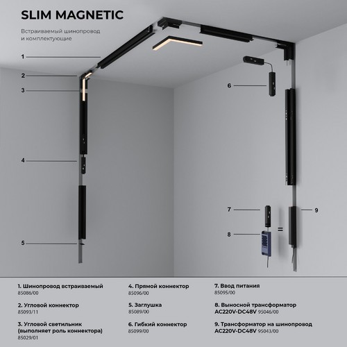 Slim Magnetic L02 Трековый светильник 20W 3000K (черный) 85002/01 85002/01