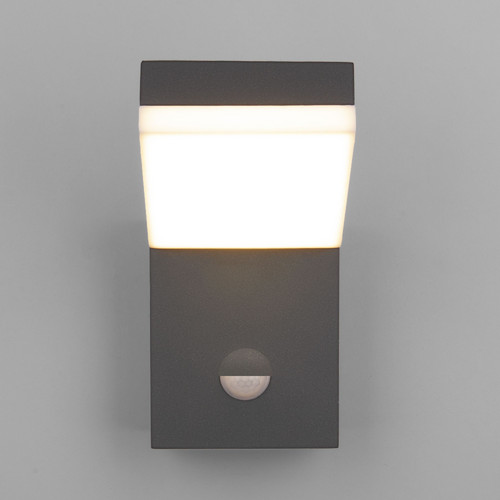 Уличный настенный светодиодный светильник Sensor IP54 с датчиком движения 1541 TECHNO LED серый