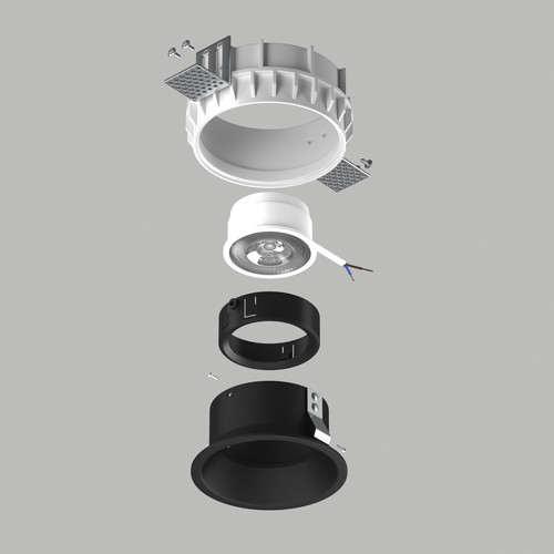 G214607BMOD Светильник DOMINO ROUND под LED модуль/лампу МR16 ЧЁРНЫЙ (214610+214607+214007)