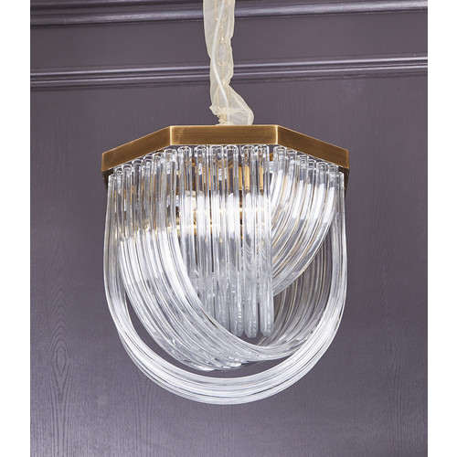 Люстра Murano L4 brass/clear