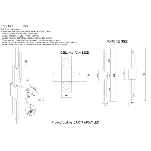 CARTA AP6W LED GREEN/BRASS