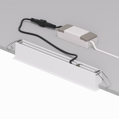 DK2515-WB Встраиваемый светильник SPACE со светодиодом L240mm 220V 20W 38° 4000К IP20 белый/черный алюминий