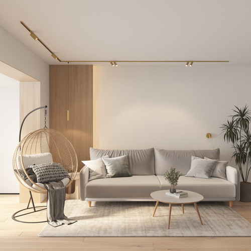 DK5744-SB Светильник для трека SHINE SPOT со светодиодом, D40*H200 кабель 1500мм, 48V DC, 8W, RA?90, 3000K, IP20, сатинированная латунь, алюминий