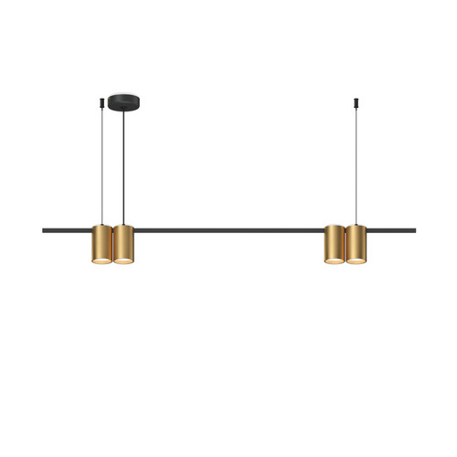 DK4061-BK+SG Подвесной светильник ORBIT, IP20, 4xGU10 LED до 15 Вт, черный + сатинированное золото, алюминий