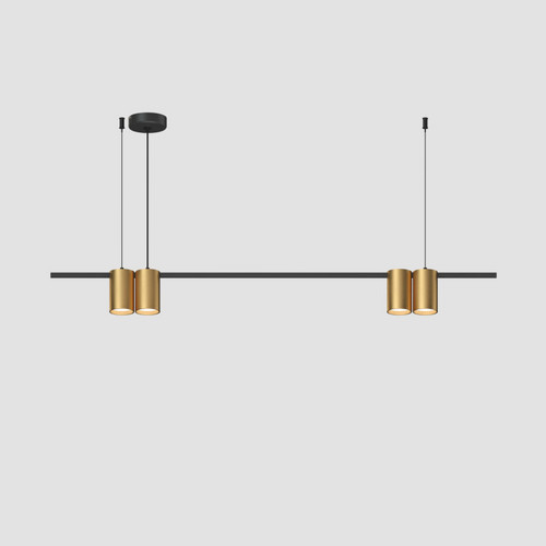 DK4061-BK+SG Подвесной светильник ORBIT, IP20, 4xGU10 LED до 15 Вт, черный + сатинированное золото, алюминий