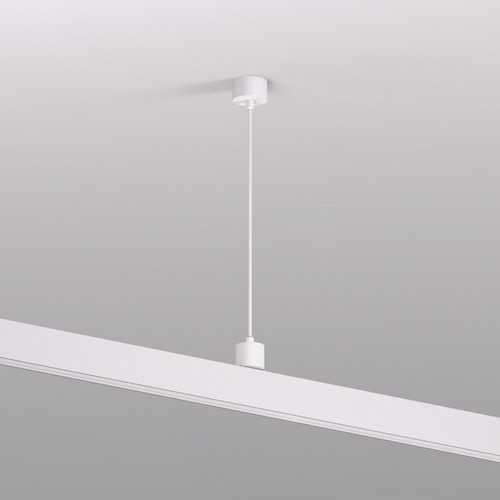 TR2124-WH Подвод питания для подвесного монтажа трека SMART BASE, АС 220-240V, IP20, 5м, белый, алюминий