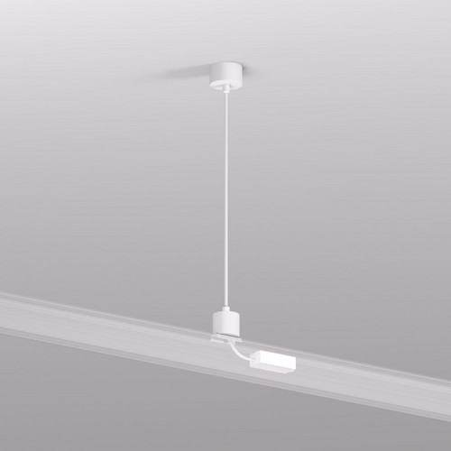 TR2124-WH Подвод питания для подвесного монтажа трека SMART BASE, АС 220-240V, IP20, 5м, белый, алюминий