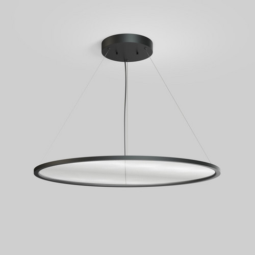 Подвесной светильник горизонтальный VEIL, 80 Вт, ?1000?В1500 мм, LED 2700-6000K, IP20, пульт Д/У (в комплекте), черный, алюминий, акрил