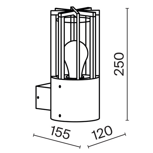 Уличный настенный светильник Outdoor O453WL-01GF