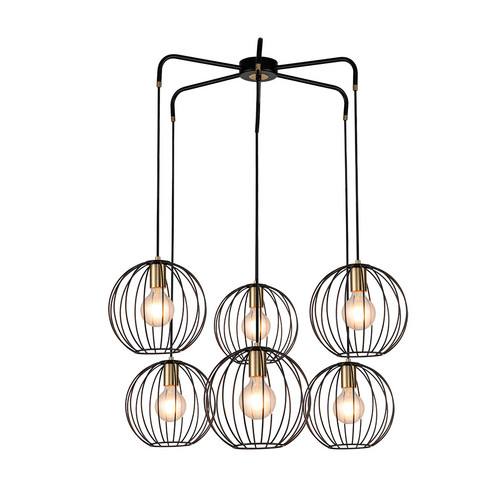 Escada 10176/6 E27*60W Black/Brass