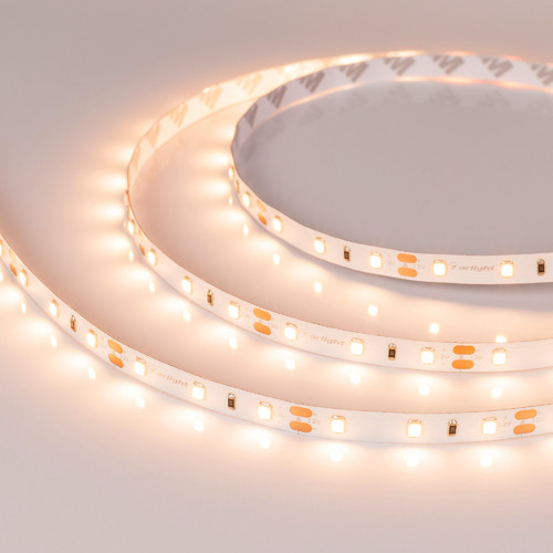 Светодиодная лента RT-A60-8mm 12V Warm2700 (7.2 W/m, IP20, 2835, 5m) (Arlight, Открытый) (015702(2))