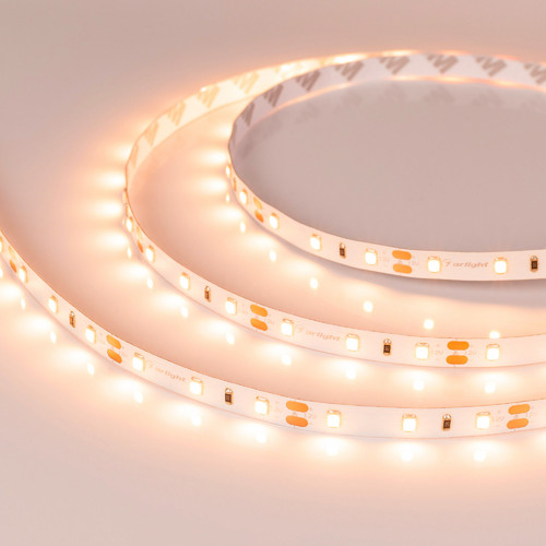 Светодиодная лента RT-A60-8mm 12V Warm2400 (7.2 W/m, IP20, 2835, 5m) (Arlight, 7.2 Вт/м, IP20) (018108(2))