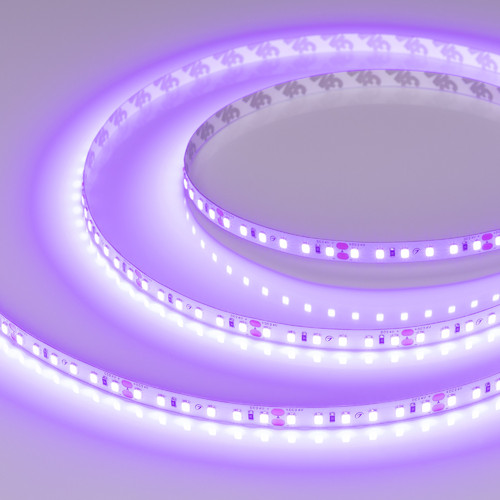 Светодиодная лента RT-A120-8mm 24V Violet (9.6 W/m, IP20, 2835, 5m) (Arlight, -) (043384)