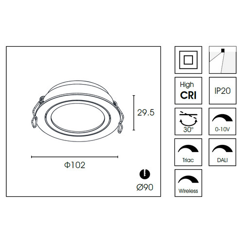 Встраиваемый светильник DA8304DR d.10.2